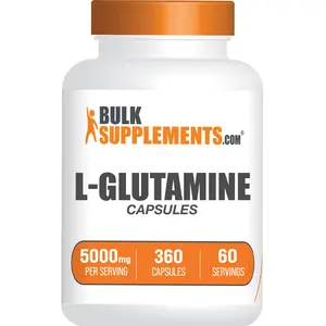 BulkSupplements - L-Glutamine Capsules - Immune - Muscle Recovery - 360 Capsules - 5000mg per Serving