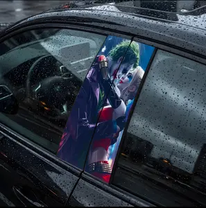 2PCS Clown Car Decals, Decorative Car B-Pillar Stickers For All Models, Vinyl Waterproof Durable Car Door Trim Stickers