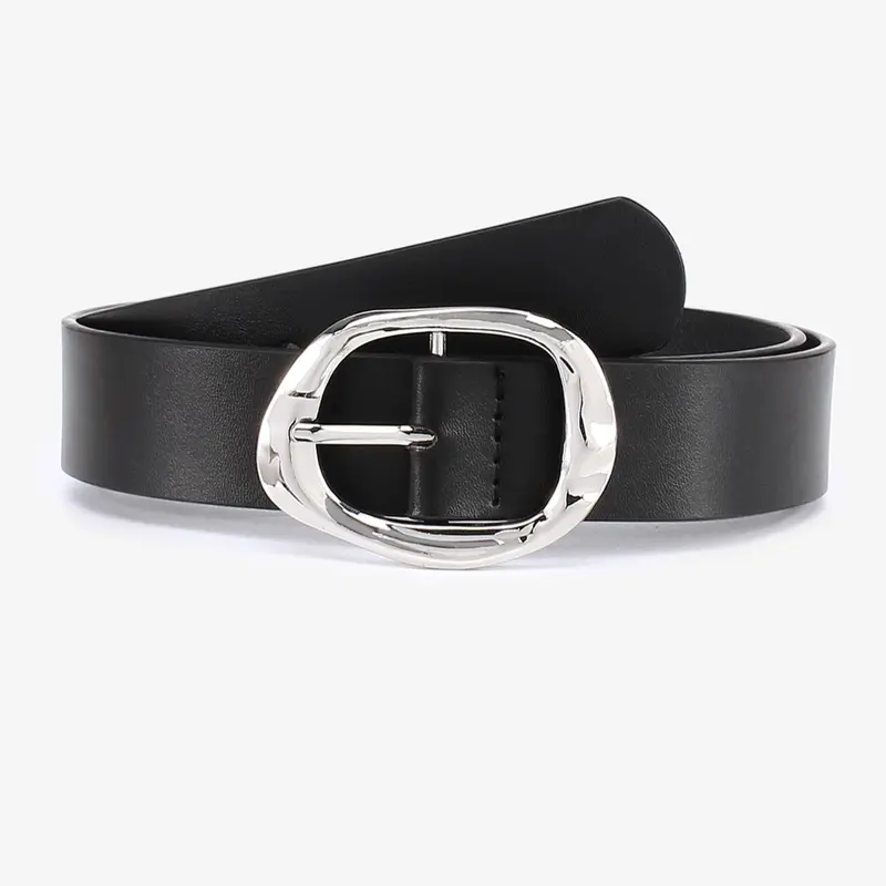 Women's Fashionable Solid Color PU Buckle Belt, Casual Waistband for Jeans Trousers, Trendy All-match & Exquisite Belt for Birthday Gift, Belt with Buckle