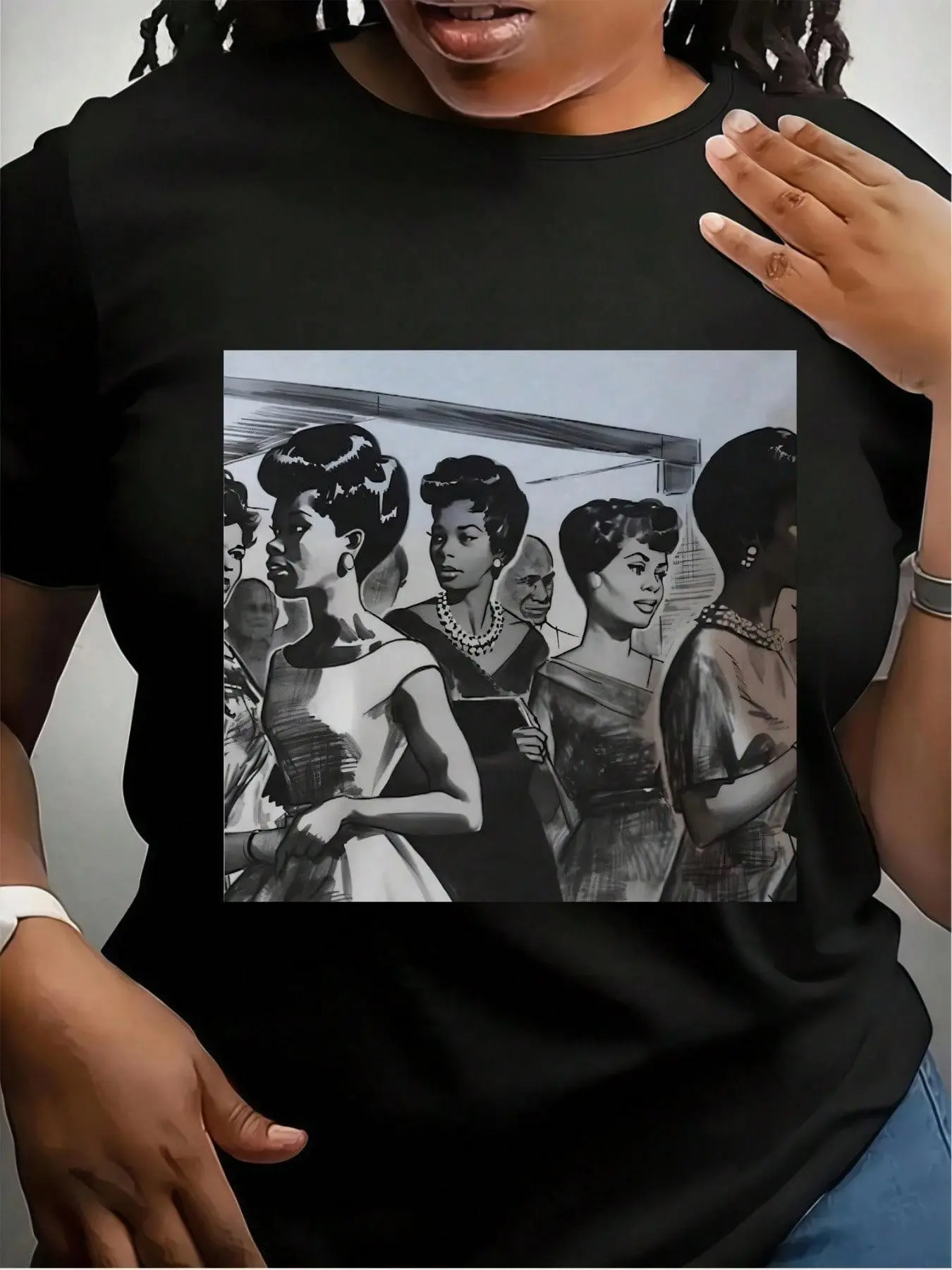 Old School Tee- African American Shirt Vintage 1950s Afrocentric Top - Adult Unisex