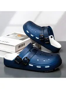 Men's Double Buckle Adjustable Clogs | EVA Material, Breathable & Non-Slip, Two-Way Wear, 4-in-1 Use for Home, Outdoor, Beach & Shower, Perfect Birthday Gift for Boyfriend, Ideal for Street Outings