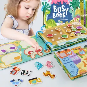 3+ Educational Interactive Busy Book - Sensory Activity Flash Cards for Cognitive Skill Development, Preschool Learning Toy, Perfect Holiday Gift Birthday Gift