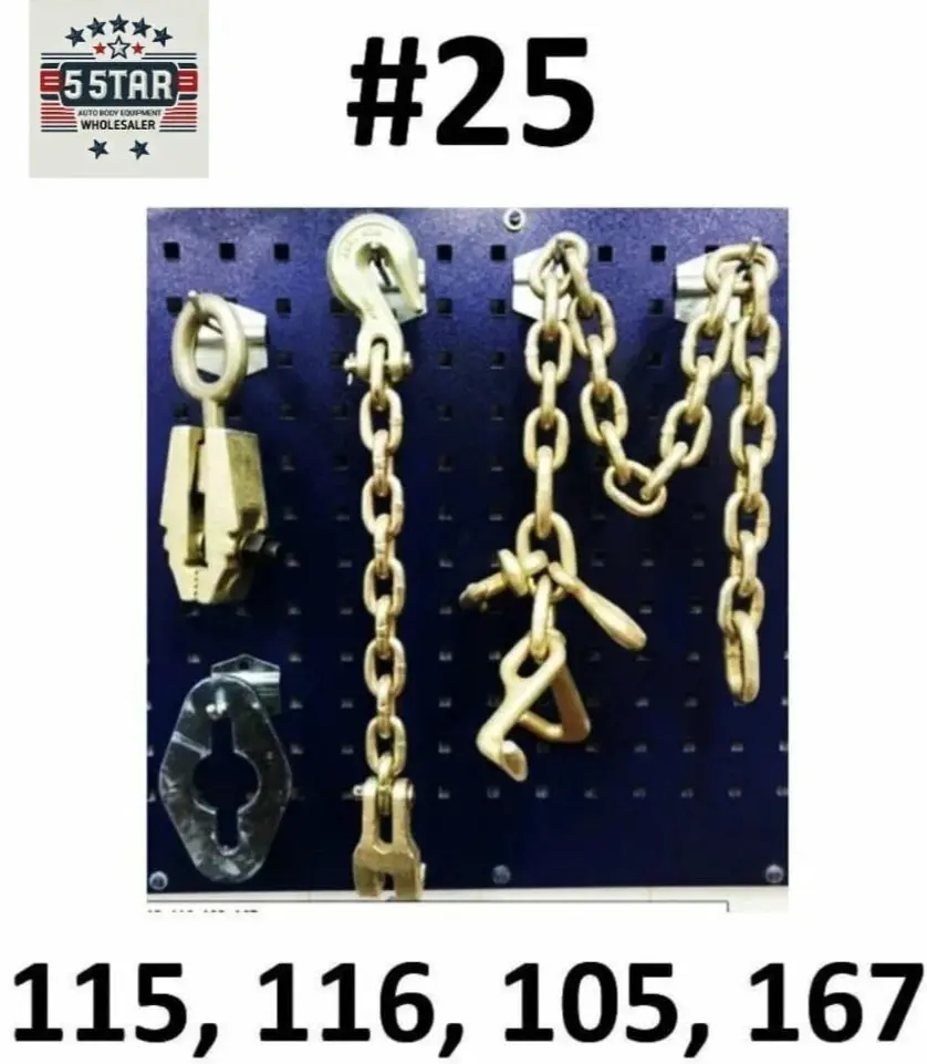 SET#25 - 4 PIECE AUTO BODY FRAME MACHINE TOOLS & JR CLAMP RJT DOUBLE HOOK