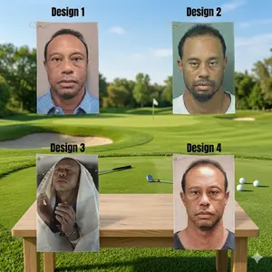 Tiger Woods Mugshot Funny Golf Towel, Microfiber Golf Towel with Clip & Grommet, Absorbent Hilarious Golf Towel Golf Gift for Clubs and Ball