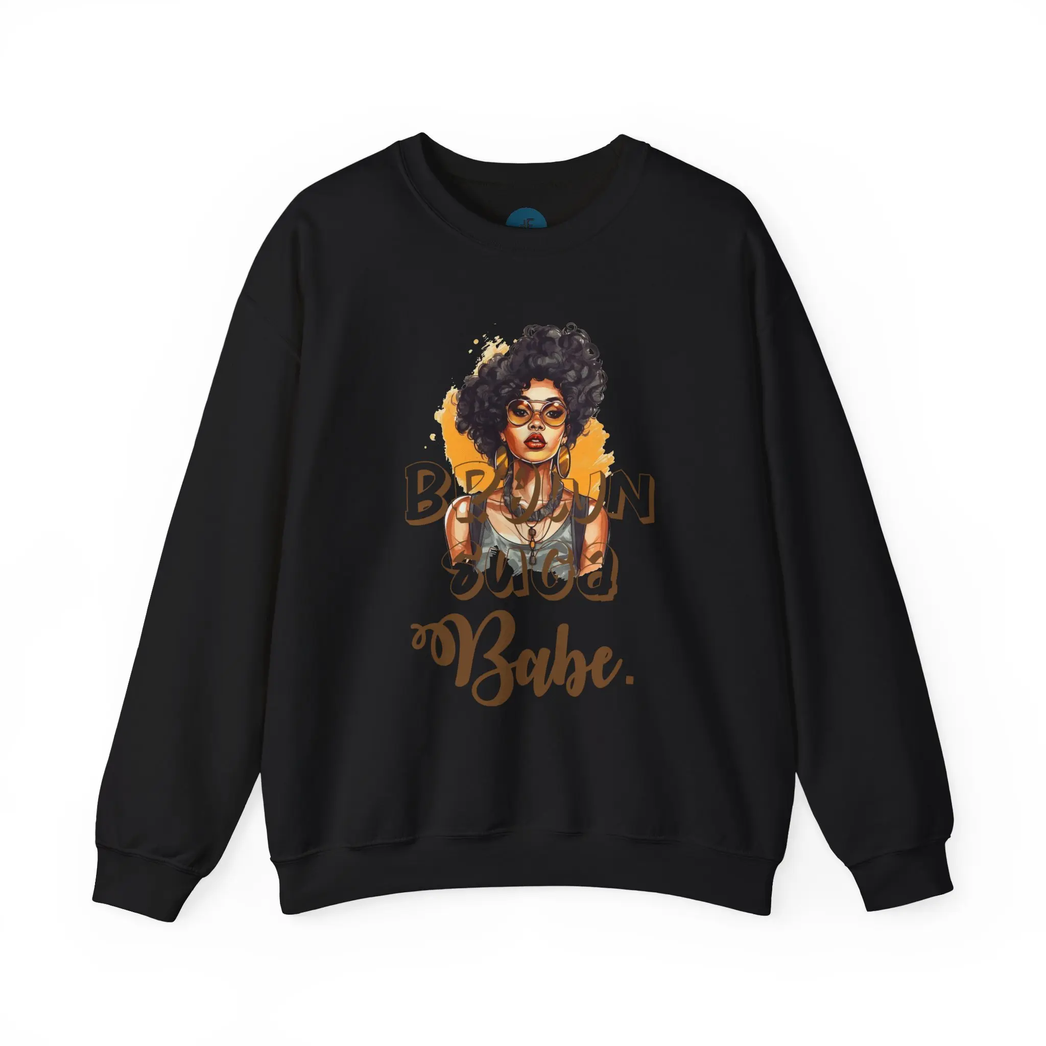 Black Woman Brown Suga Babe Sweatshirt, African American Lady Graphic , Cozy Winter Top, Gift for Her, Crewneck Casual Womenswear Casual Cotton Polyester
