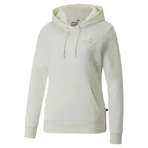 PUMA Womens Essentials Embroidered Logo Hoodie Casual Outerwear Casual Hoodie - White