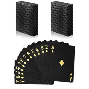 Diamond Waterproof Black Playing Cards, Poker Cards, HD, Deck of Cards (Black)