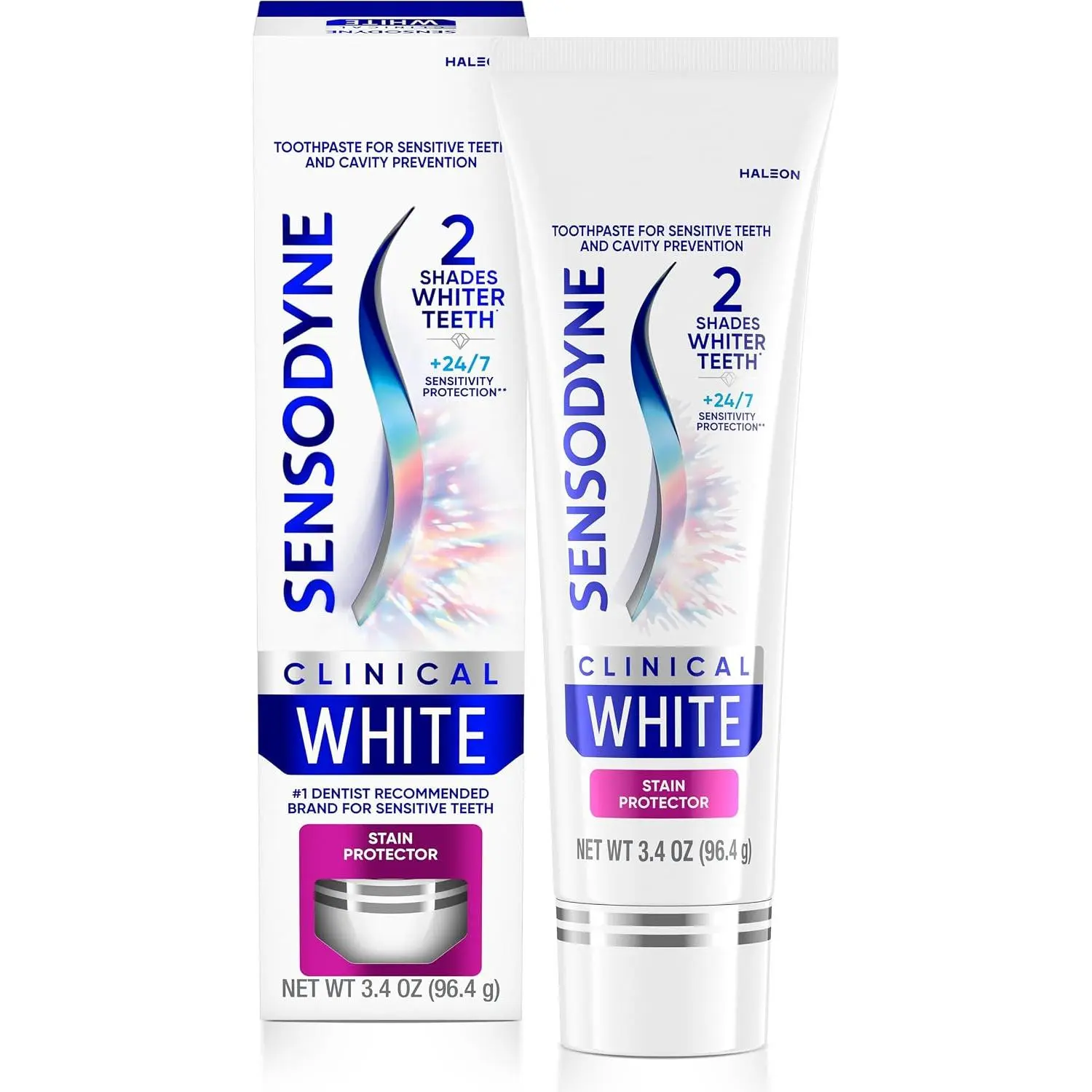 Sensodyne Clinical White Stain Protector Oral Toothpaste for Sensitive Teeth, 3.4 oz