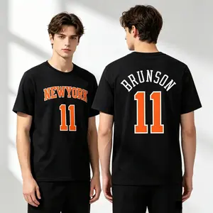 Men's 100% Cotton New York City Graphic Tee - 11 Number Vintage Varsity Athletic Apparel, Ribbed Garment, Soft Oversized Heavyweight Black Crewneck Short-Sleeve Natural Top
