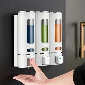 Wall Mounted Dispenser for Showers & Bathrooms, Holds Shampoo Conditioner Shower Gel, Ideal for Kitchens Hotels