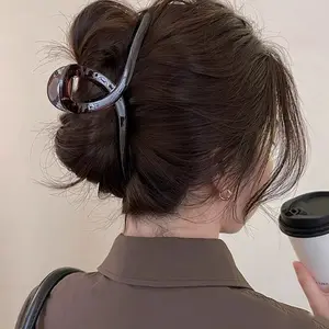 3PCS Solid Color Claw Clip Set Extra Large Hair Clips for Girls & Ladies Fashionable Acrylic Material Elegant Retro Style Suitable for Ponytails & High Bun Hairstyles cute trendy hair claw cozy grip Hold Hair Claw Clips