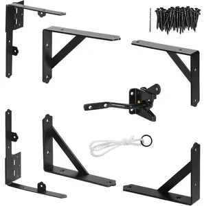 Anti-Sag Corner Brace Bracket Gate Frame Hardware Kit with Latch for Wooden Fence