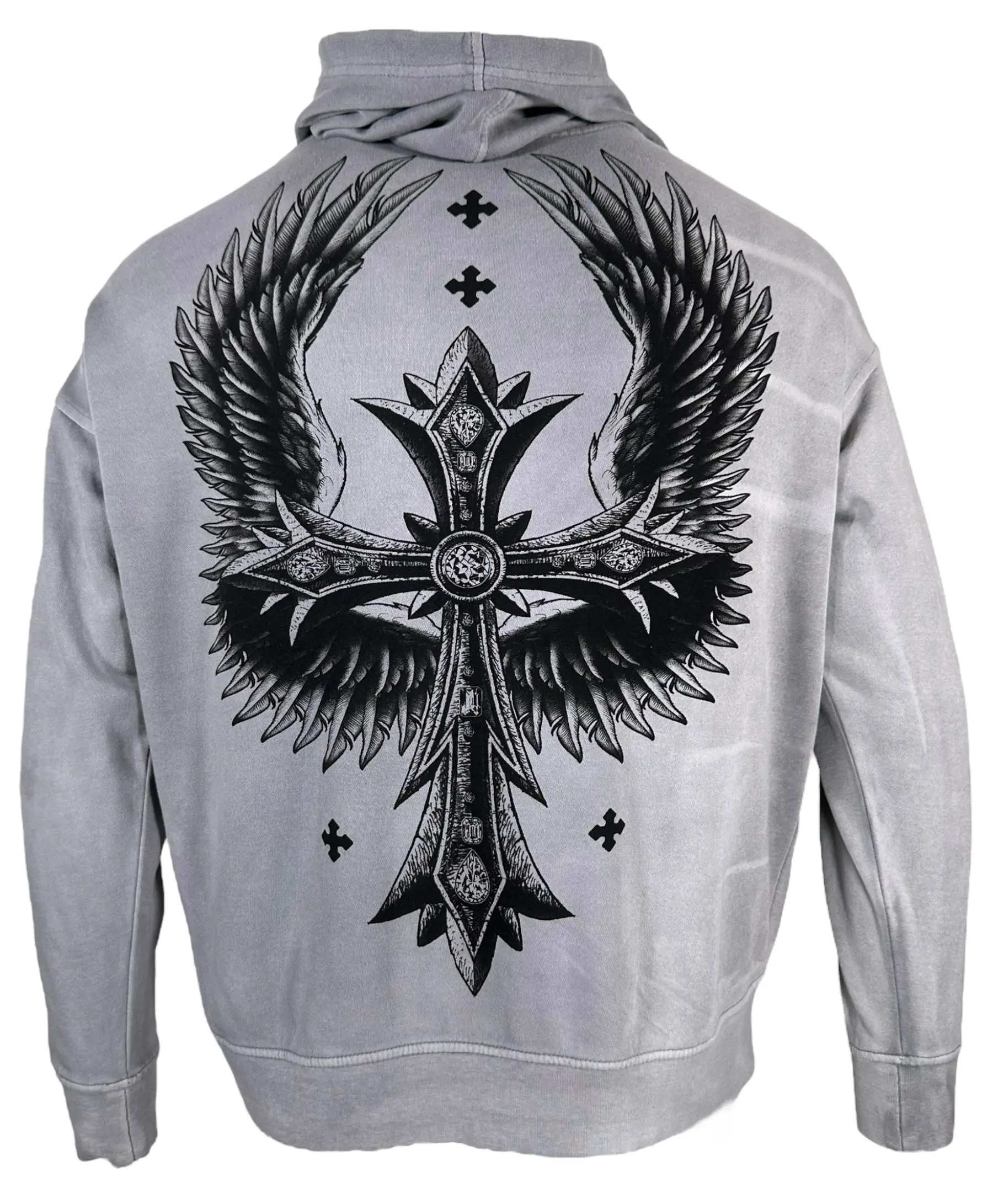 Xtreme Couture By Affliction Men's Oversized Boxy Pullover Hoodie - Graphic Printed, Cotton, Crew Neck, Lightweight, Uprising Fit, Casual Tops Sweatshirts