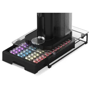 The storage box drawer bracket is compatible with capsules and is compatible with 40 large or 52 small pods,