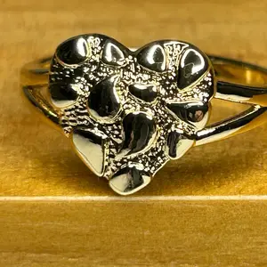 Women's Heart Nugget Gold Plated Ring - Perfect for Any Occasion dainty ring