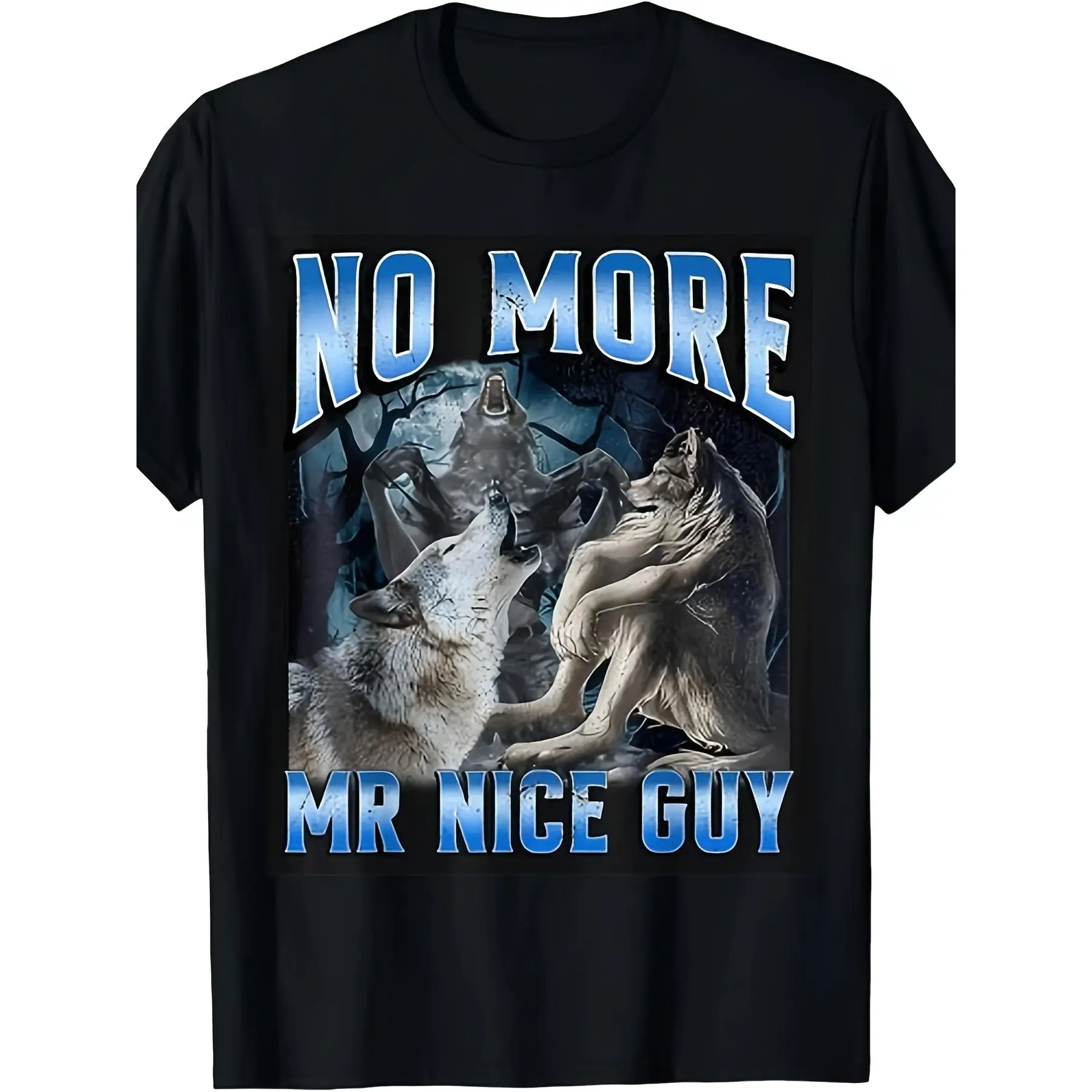 Wolf Graphic T-Shirt for Women, Vintage Style Round Neck Tee in Polyester, Regular Fit for All Seasons Casual Streetwear, Shortsleeve, Minimalist, Machine Wash, Crew Neck, Tshirt, Top, Fabric
