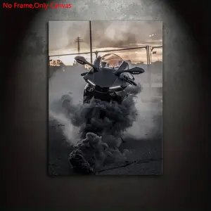 1 Piece/Set Frameless Canvas Painting Print Poster, Classic Realistic Style Art, Wall Art, R1M Motorcycle, A gift for motorcycle enthusiasts, ideal for bedroom, living room, Modern Home Decor