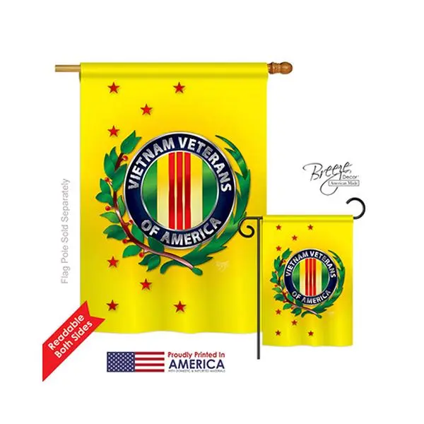 Breeze Decor 08235 Rectangular Eco-Friendly Polyester Military Vietnam Veteran 2-Sided Vertical Artwork House Flag Banner - 28x40 in, Home Supplies Festive Backdrop