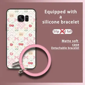 Ring Cartoon Phone Case For Samsung Galaxy S6 Edge/G9250 Personality Creative heat dissipation Anti-knock Funny Youth Back Cover Bracelet Dirt-resistant Cute Solid Color Soft Case