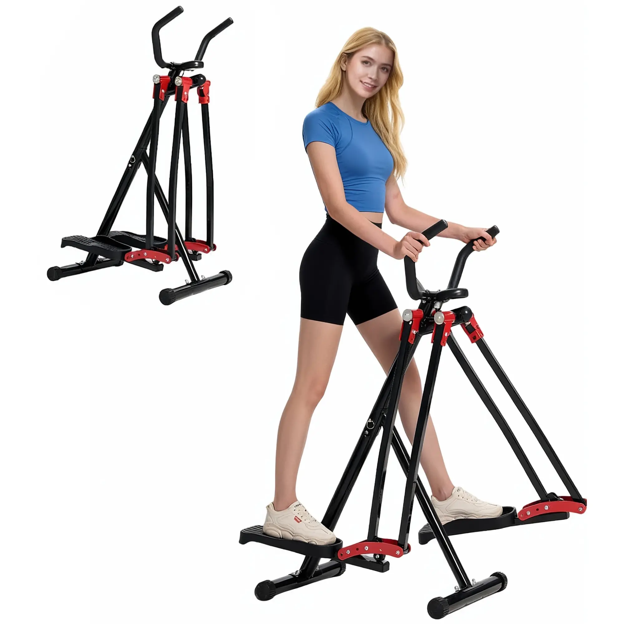 SAYOGO Air Walker Elliptical Machine - Foldable Cardio Cross Trainer Glider for Full-Body Low-Impact Exercise with LCD Display Ideal for Home Gym