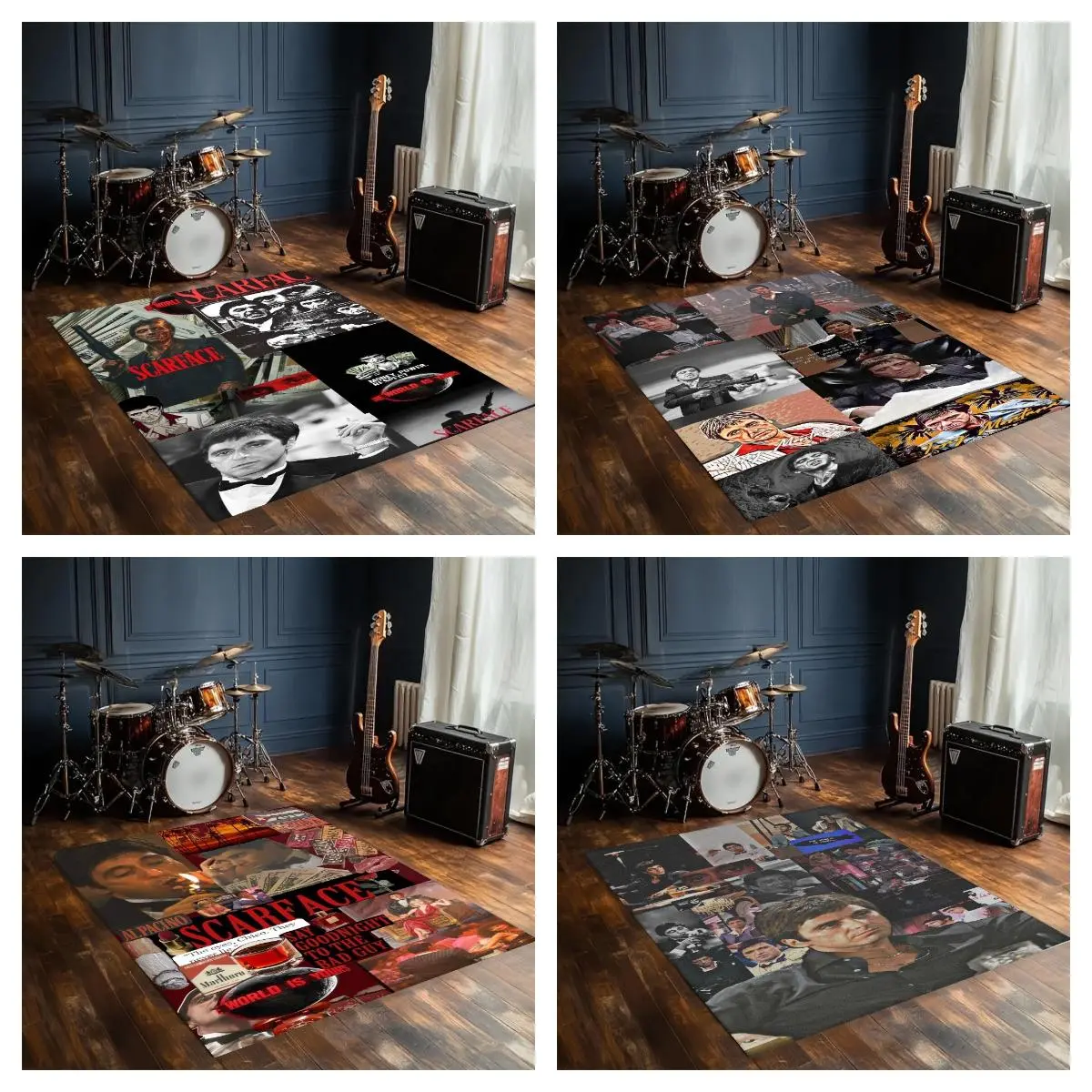 Scarface "The World is Yours" Black and White Design Area Rug, Easy-to-Clean Carpet for Many Occasions, Black And White Design Area Rugs