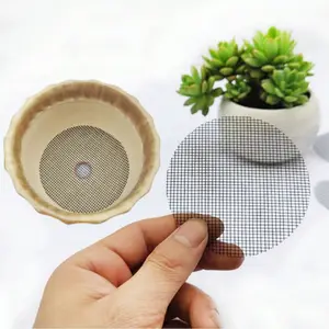 50pcs Ceramic Pot Liners Deep Leak-Proof Large Diameter Breathable Anti-Insect Plastic Round Grid Pads, Garden Plant Protection