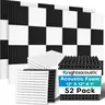 52-Pack 1in High-Density Soundproof Foam Panels, 1x12x12in Sound-Absorbing Wedges for Wall Soundproofing, Sound Insulation & Noise Control in Recording Studios (Adhesive Not Included, 3-5h Recovery, Soak+Dry Revive, Odor-Free)