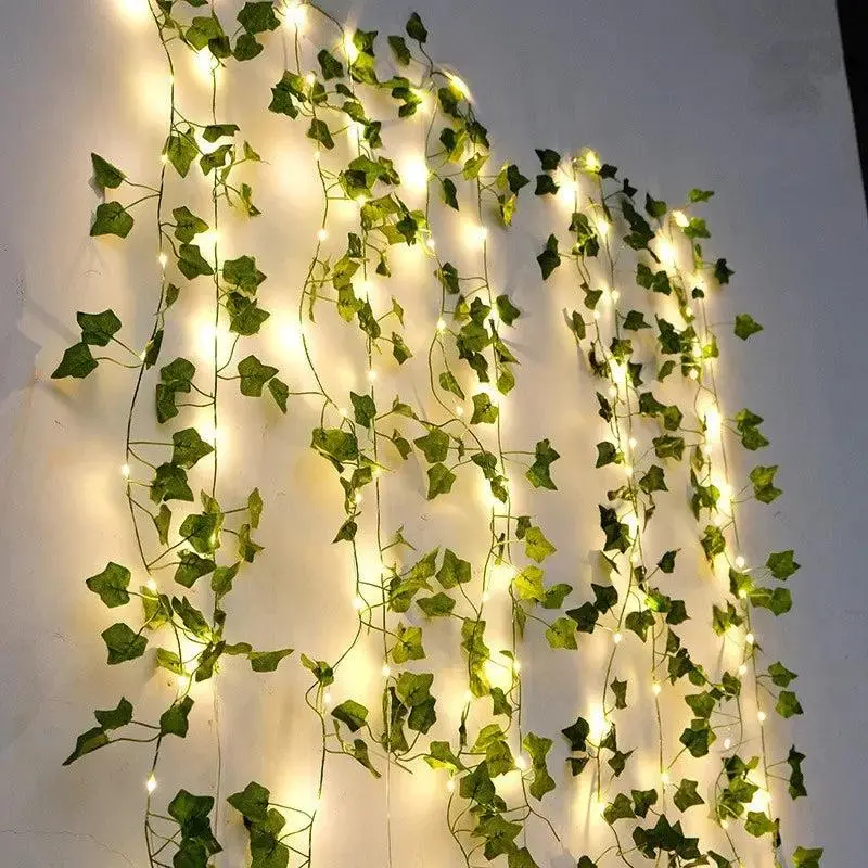 LED Vine String Lights | Aesthetic Green Leaf Fairy Lights