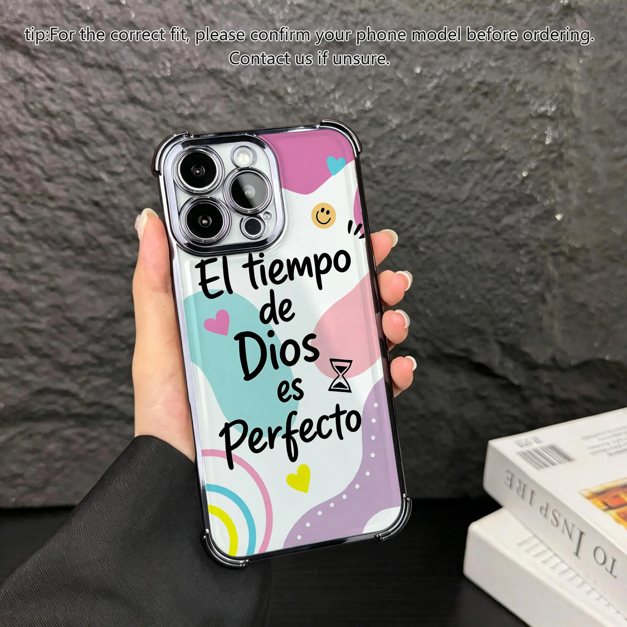 Divine Timing El Tiempo de Dios Aesthetic Pastel Crystal Clear Shockproof Phone Case with Reinforced Corner Protection for iPhone 17/16/15/14/13/12/11/pro/max/plus/xsmax Samsung S25/S24/S23/S22 ULTRA,Summervibes summerwins 985