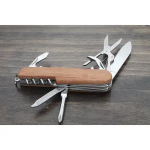 Engraved Wooden 8-Function Multi-Tool Pocket Knife - A Versatile Groomsmen Gift for Every Adventure