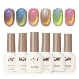 GAOY Cosmic Light-Year Glitter Cat Eye Gel Polish Kit with Magnet Holographic Nail Polish Set Soak Off UV Cure Gel for DIY Manicure at Home