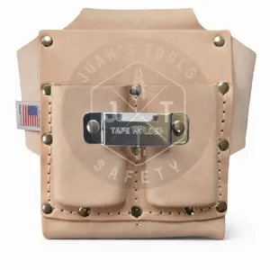 700 Top Grain 3-Pocket Box-Shape Tool Pouch Made in USA Leather Tool Bag