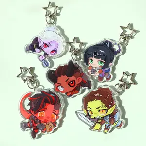 Baldur's Gate 3 Acrylic Keychains, Karlach Shadowheart Lae'zel Wyll Minthara Chibi Character Keyrings, BG3 Inspired Keychain Acrylic Charms - Cute Characters, Kawaii Bag Charm for Keys, Backpack & Gifts, Collectible Fan Accessory, Aesthetic Game Merch!