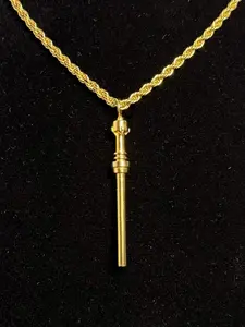 Brick Limited Lightsaber Chain Gold Plated 18K Stainless Steel Core Men's Necklace Lightweight One Size Fits All Versatile Accessory