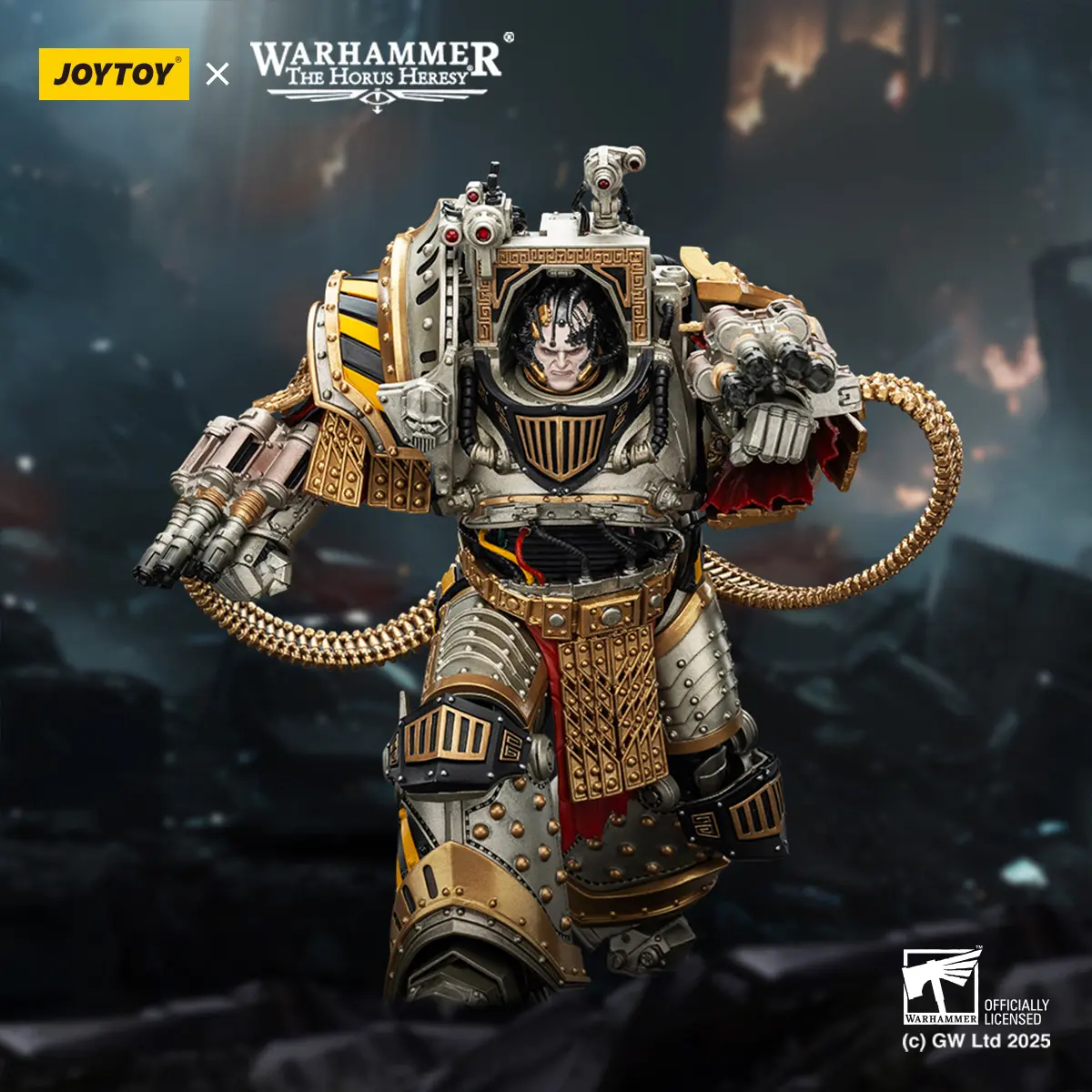 JOYTOY Warhammer 40K & The Horus Heresy Iron Warriors Perturabo, Primarch of the IVth Legion 1/18 Limited Edition Action Figure Model Collectible for Birthday Christmas Display Decorative Fidget Figurine Warm Tip