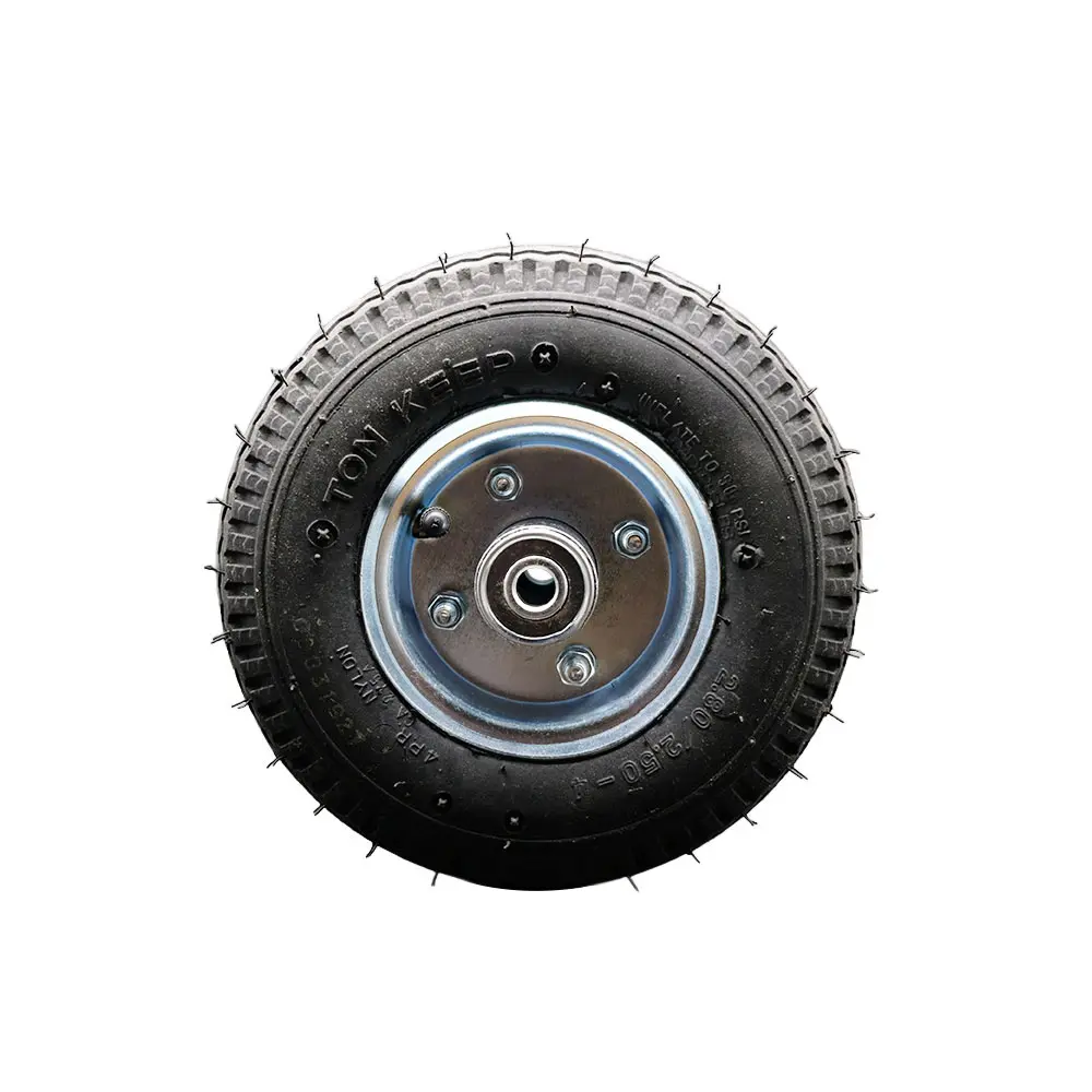 212 MAIN Service Caster SCC-FPB280-4C-BRGKIT, 8x2.5 in. Pneumatic Wheel with Pneumatic Ride, 3.1875 in. Centered Hub, Ball Bearings, Zinc Plating, Axle-Compatible Build, 300 lbs Capacity per Wheel