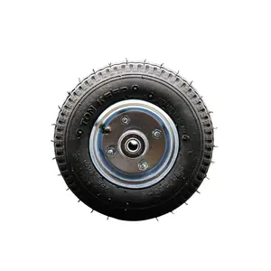 212 MAIN Service Caster SCC-FPB280-4C-BRGKIT, 8x2.5 in. Pneumatic Wheel with Pneumatic Ride, 3.1875 in. Centered Hub, Ball Bearings, Zinc Plating, Axle-Compatible Build, 300 lbs Capacity per Wheel