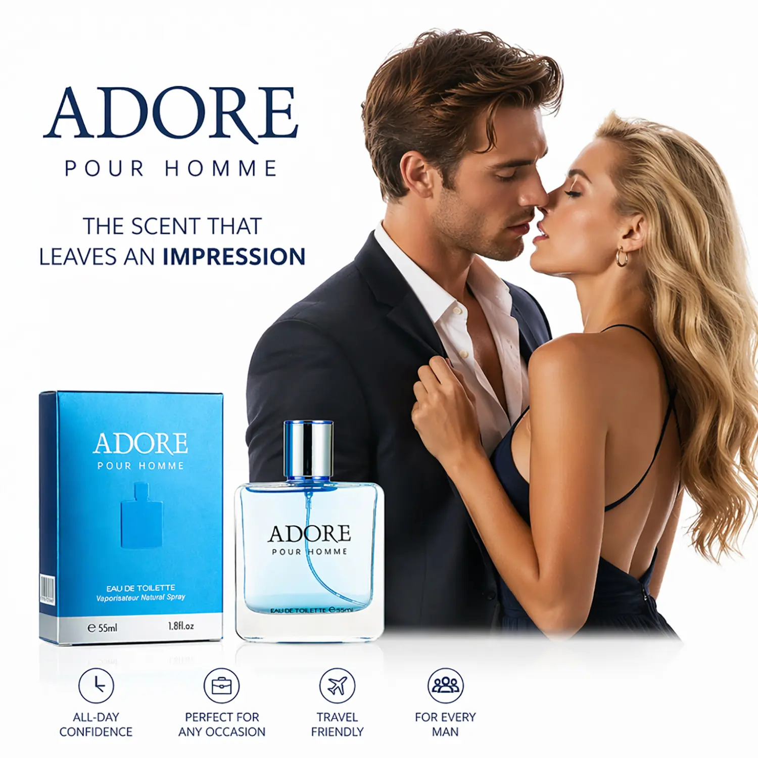 Men's Strong Pheromone Cologne, with long-lasting floral fruity woody notes. Infused with attraction pheromones to make her obsessed, drive her wild all night, and share an intense passionate evening. Perfect for Valentine's Day Anniversary.55ml/1.8fl.oz