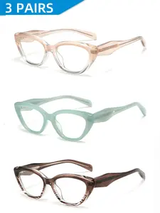 Caterside Tr90 Cat Eye Frame Glasses, Anti- Light, Casual Style, Unisex, All Seasons, Beach Wedding Photography Props