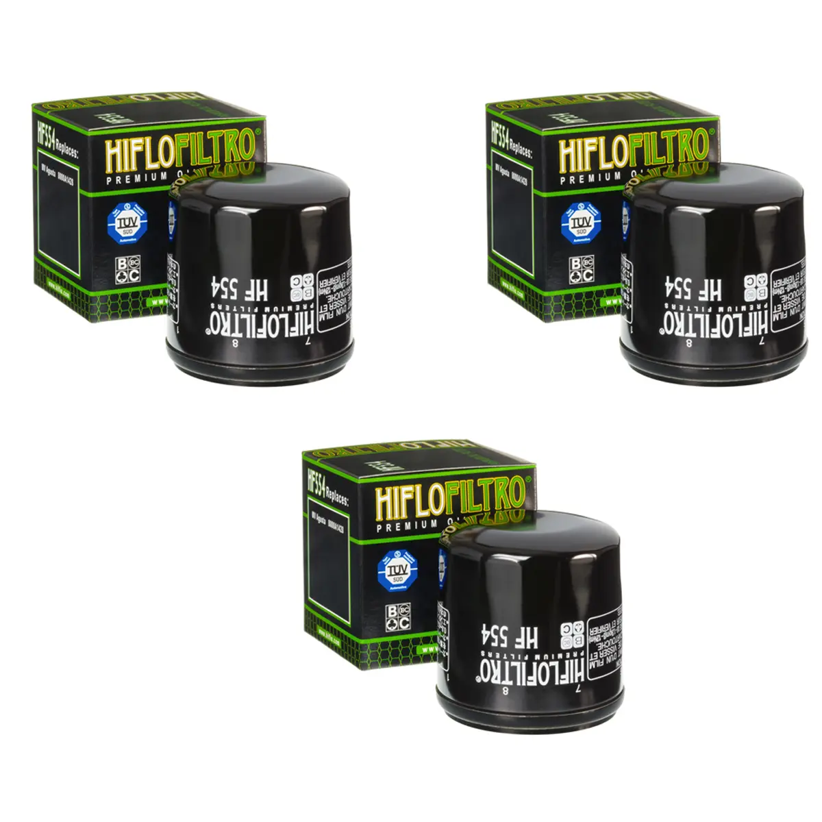 Hiflofiltro HF554 Oil Filter 3 Pack MV Agusta F4 1000, Brutale 910 R