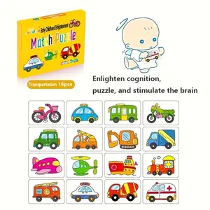 Children Simple Puzzle Match Toy for Ages 1-3, Jigsaw Puzzles, Shape Recognition Puzzles, Intelligence Development Early Education, Tear-Resistant Cognitive Cards