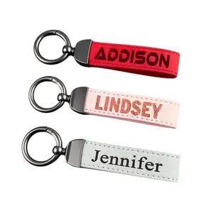 Personalized Leather Keychain Customize with Name Monogram Logo or Text University Emblem Christmas Gift For Women and Men Customized Leather Accessory Everyday Use Keychain