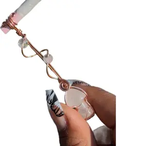 Mushroom Spiral Pendant | Authentic Crystal uniquely Wrapped in Copper | Fancy Cig Holder