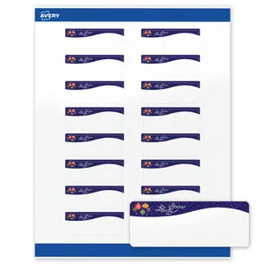 Avery Printable Address Labels with Sure Feed Technology, Rectangle, 1" x 2-5/8", Pre-Printed Let It Snow Snowflakes Design, Glossy White, Laser & Inkjet Compatible, 160 Total
