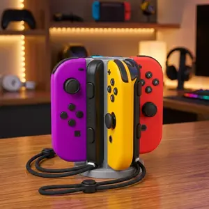 Joy-Con Holder for 4 Controllers | Space-Saving Vertical Organizer Stand | Desk Display Game Accessory
