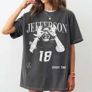 Vintage 90s Justin Jefferson T-Shirt, Retro Bootleg Rap Tee, Justin Jefferson Retro Rap Tee, Game Day Shirt, Football Shirt, Game Day Outfits, Team Sport Fan Gift