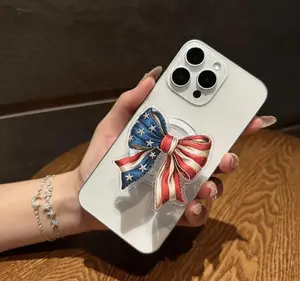 USA Coquette Bow Magsafe Phone Grip, Magnetic Phone Holder & Kickstand, Magsafe Pop Socket, Accessory for E-Readers