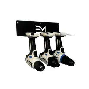 Hart Drill Organizer 3-Slot Steel Rack Satin Black Finish Durable Holder for Cordless Drills & Power Tools with Mounting Hardware