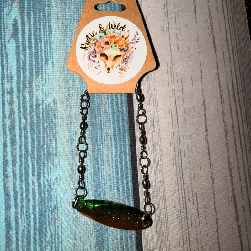 Green & Orange large fishing lure bracelet