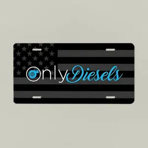 Only Diesels Vanity License Plate, Diesel Truck Decorative Plate, Black American Flag Car Tag, Diesel Lover Garage Decor